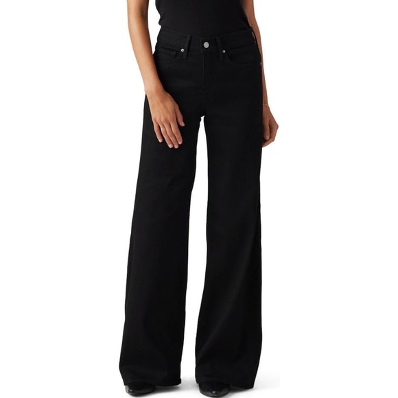 Levi's Denim - Levis 318 Shaping Wide Leg Jeans Darkest Sky Indigo High Rise Stretch 30 Womens